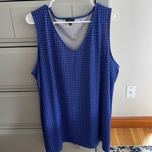 3x Womens Talbots bright blue v-neck sleeveless blouse